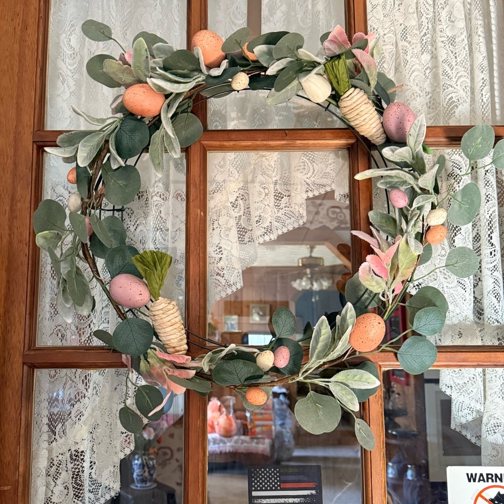 Green and Orange Holiday Decor Wreath